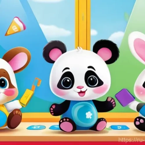 Home 29 베이비버스 브랜드 파생상품 소개 - **Prompt 1: BabyBus Early Learning Adventure**
"A diverse group of three joyful children, aged 3...