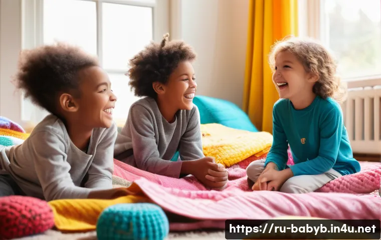 베이비버스 콘텐츠의 사회적 영향 - **Prompt:** A heartwarming scene featuring a diverse group of children, aged 5-7, in comfortable, ev...